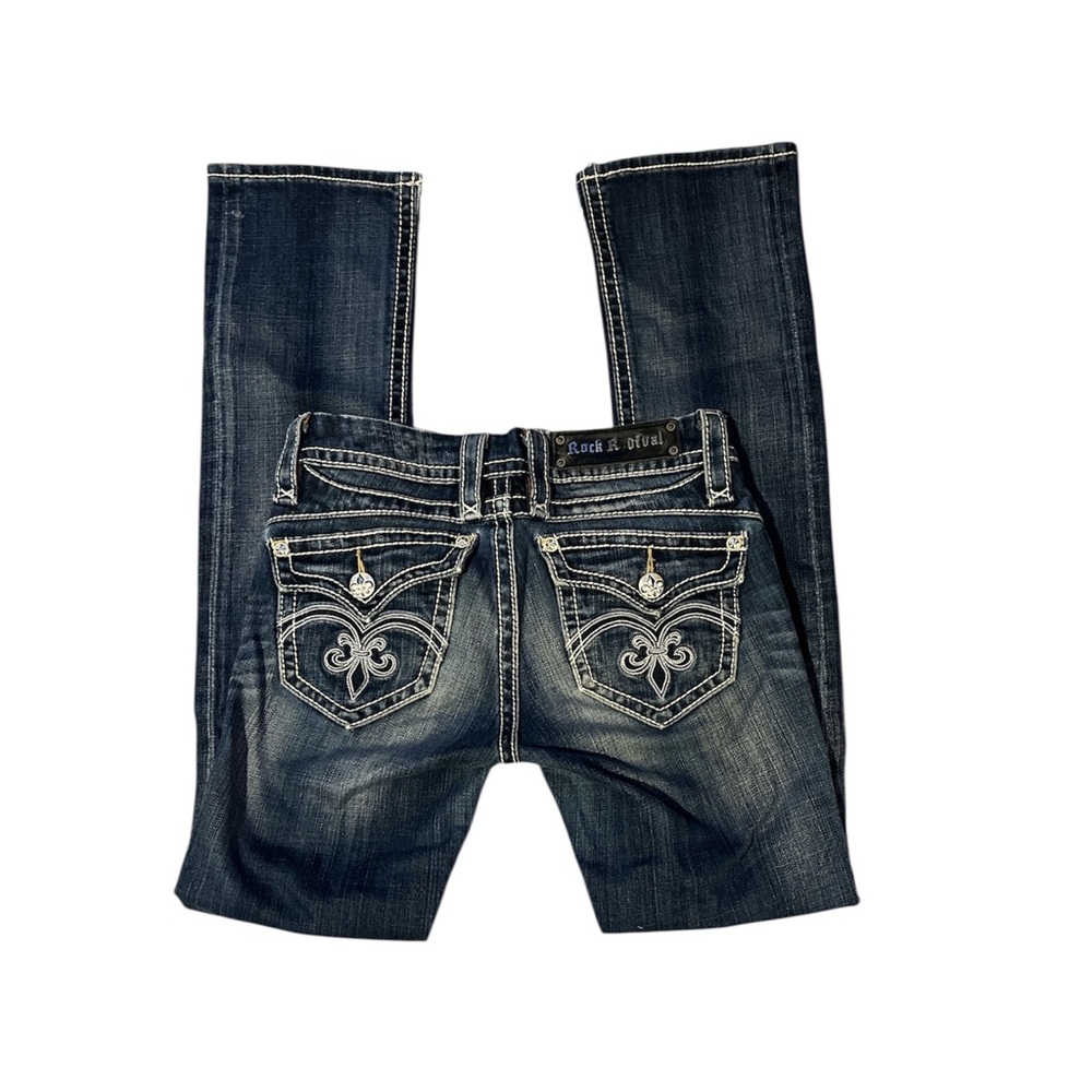 ROCK REVIVAL Sasha Straight Jeans Dark Wash Women’s Cotton Size 26